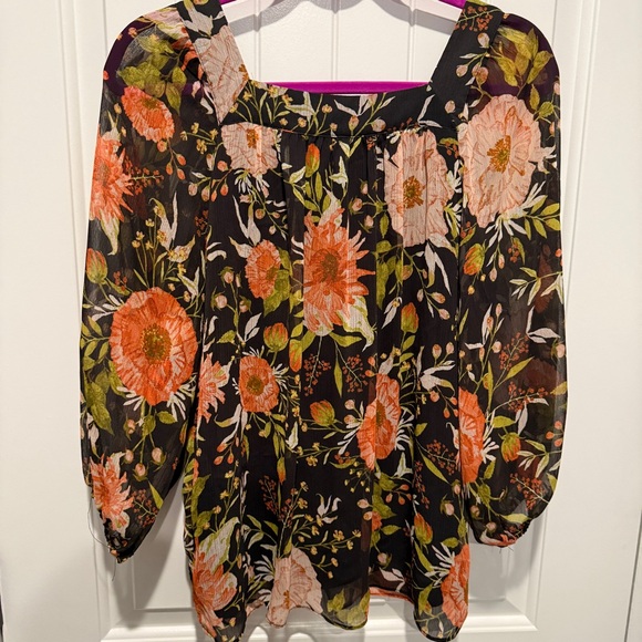 LC Lauren Conrad Floral Blouse - Picture 2 of 9